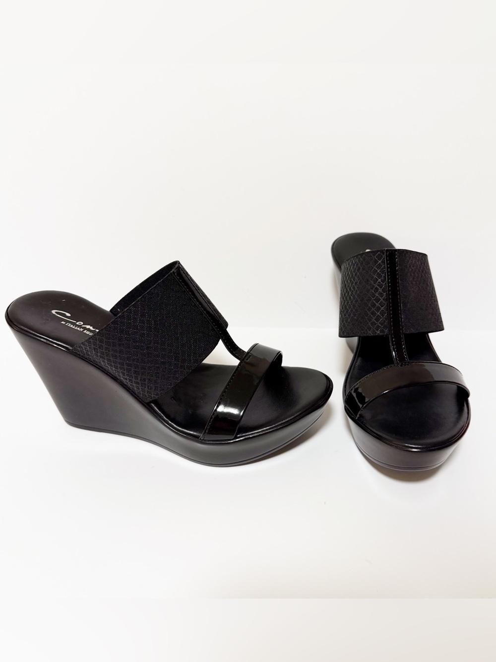 Contesa by Italian Shoemakers | Platform Wedge Sandal in Black size 7M NEW